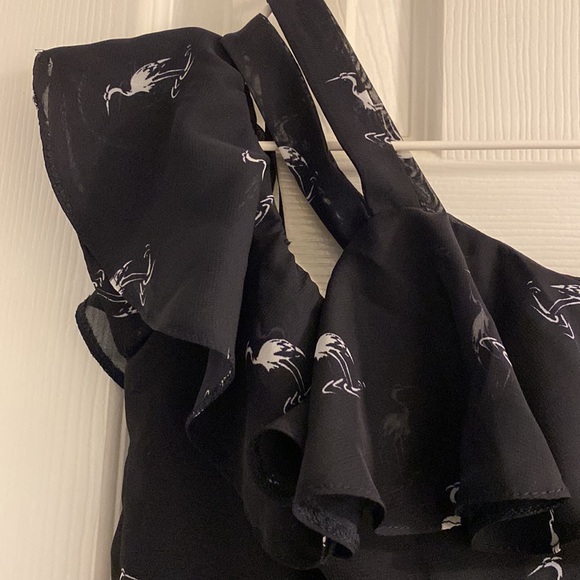 Atmosphere | Navy Dress w/Crane Pattern Sz US6 - Picture 3 of 8